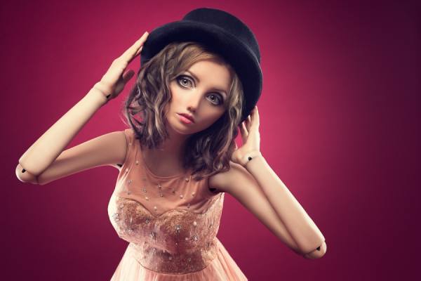 Photograph Quality Pixels Doll With A Hat on One Eyeland